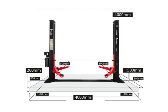 Напівавтоматичний двоколонний підйомник REDATS...