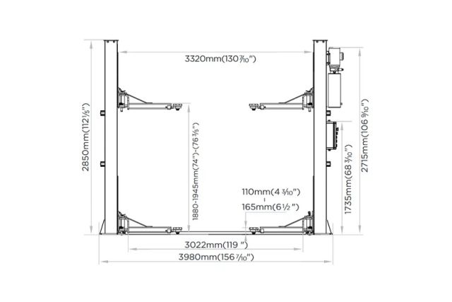 Автоматический двухколонный подъемник REDATS L-280