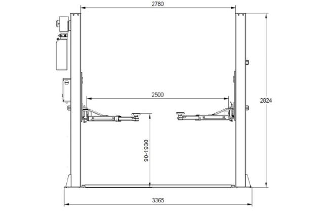 Автоматичний двоколонний підйомник REDATS L-220R
