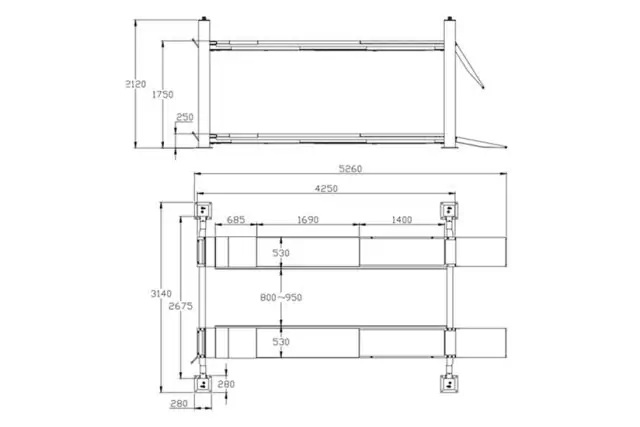 Напівавтоматичний чотириколонний підйомник REDATS L-420 9