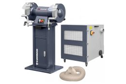 Дводискова шліфувальна машина CORMAK M300S з підставкою та витяжкою MDC1500 400V