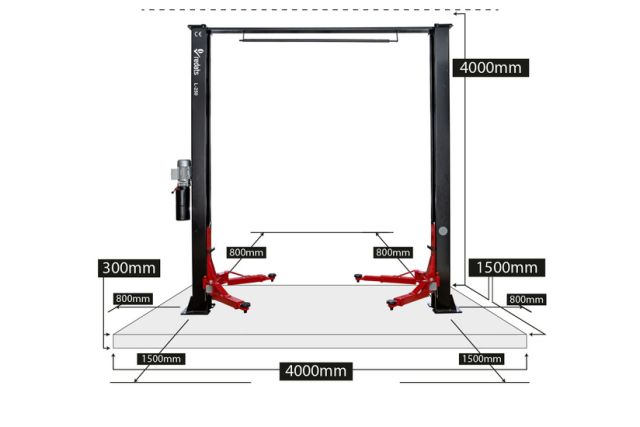 Полуавтоматический двухколонный подъемник...