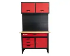 Верстак с навесным шкафом и перфорированной стенкой Holzmann WHL 1200