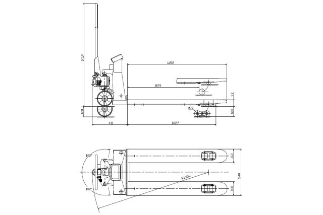 Тележка подъемная гидравлическая (Рокла) Holzmann HUB 25KG