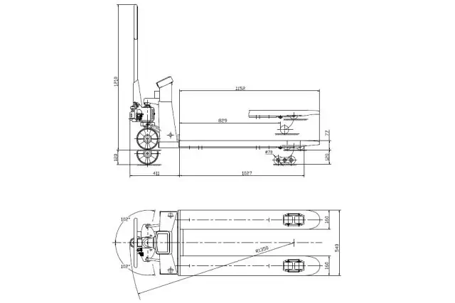 Тележка подъемная гидравлическая (Рокла) Holzmann HUB 25KG 4