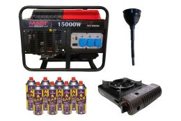 Бензиновый генератор MAST GROUP YH18000+ газовая плитка Orcamp CK-505+ картридж газовый Pegas 400 мл (8 шт.)