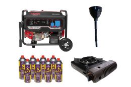 Бензиновый генератор MAST GROUP RD9500E + газовая плитка Orcamp CK-505 + картридж газовый Pegas 400 мл (8 шт.)
