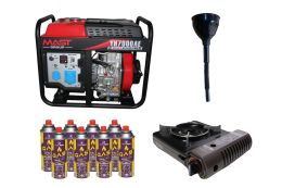 Дизельний генератор MAST GROUP YH7000AE + газова плитка Orcamp CK-505 + картридж газовий Pegas 400 мл (8 шт.)