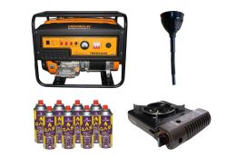 Бензиновий генератор EF Power TBS6500S + газова плитка Orcamp CK-505 + картридж газовий Pegas 400 мл (8 шт.)