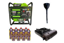 Інверторний генератор Bass Polska 5047LX + газова плитка Orcamp CK-505 + картридж газовий Pegas 400 мл (8 шт.)