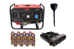 Бензиновый генератор MAST GROUP Т3500 + газовая плитка Orcamp CK-505 + картридж газовый Pegas 400 мл (8 шт.)