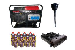 Бензиновий генератор MAST GROUP YH21000 + газова плитка Orcamp CK-505 + картридж газовий Pegas 400 мл (8 шт.)