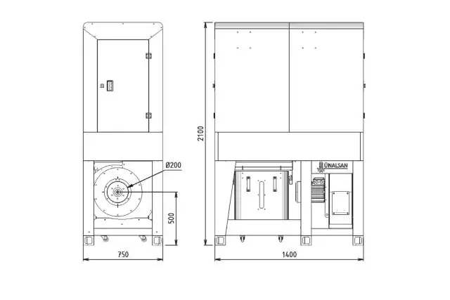 Внутрішньоцехова промислова аспірація Unalsan AMS 35 KK 2