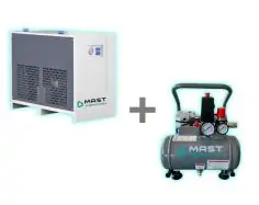Осушувач стисненого повітря Mast SHB-30 (10 Бар) + безмасляний поршневий компресор Mast MOF1390/1100 compact
