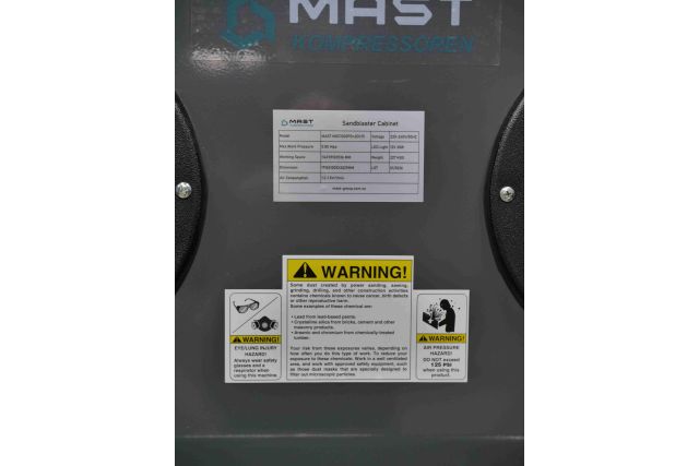 Піскоструменева камера MAST MSC1000FD+2DC15 (передні дверцята) 6