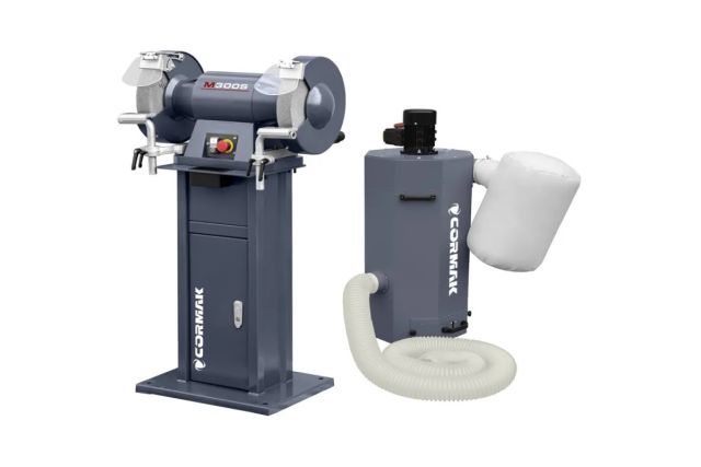 Дводискова шліфувальна машина CORMAK M300S з підставкою та аспірацією MDC750 400V 1