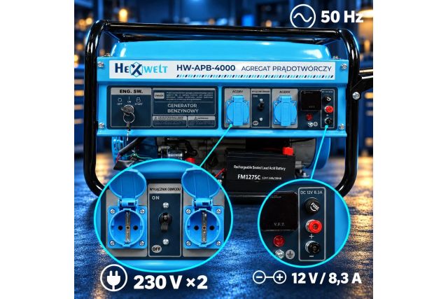 Бензиновий генератор HEXWELT HW-APB-4000 3