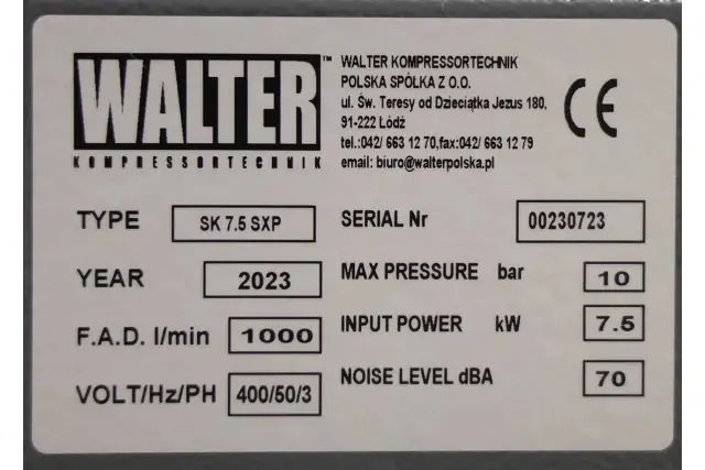 Винтовой компрессор с ременным приводом WALTER SK 7,5 SXP 5