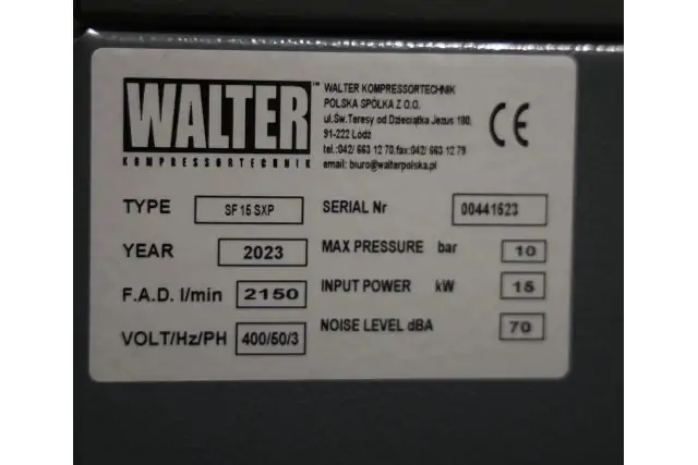 Винтовой компрессор с ременным приводом и инвертором WALTER SF 15 SXP 9
