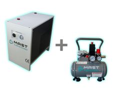 Осушитель сжатого воздуха Mast SHB-20 + безмасляный поршневой компрессор Mast MOF1390/1100 compact