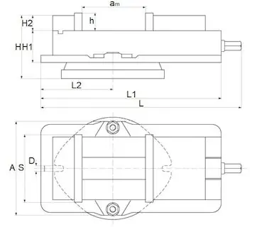 Тиски станочные ротационные 160 мм QH160 5012